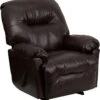 Contemporary Bentley Brown Leather Chaise Rocker Recliner - By Flash Furniture - Madison Seating -Furniture Sales Store Contemporary Bentley Brown Leather Chaise Rocker Recliner by Flash Furniture