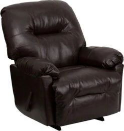 Contemporary Bentley Brown Leather Chaise Rocker Recliner - By Flash Furniture - Madison Seating