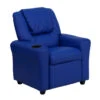 Contemporary Blue Vinyl Kids Recliner With Cup Holder And Headrest - By Flash Furniture - Madison Seating -Furniture Sales Store Contemporary Blue Vinyl Kids Recliner with Cup Holder and Headrest by Flash Furniture