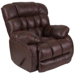 Contemporary Breathable Comfort Nevada Chocolate Fabric Rocker Recliner - By Flash Furniture - Madison Seating
