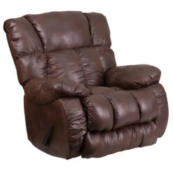 Contemporary Breathable Comfort Padre Espresso Fabric Rocker Recliner - By Flash Furniture - Madison Seating