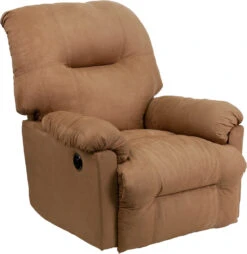 Contemporary Calcutta Camel Microfiber Power Chaise Recliner With Push Button - By Flash Furniture - Madison Seating
