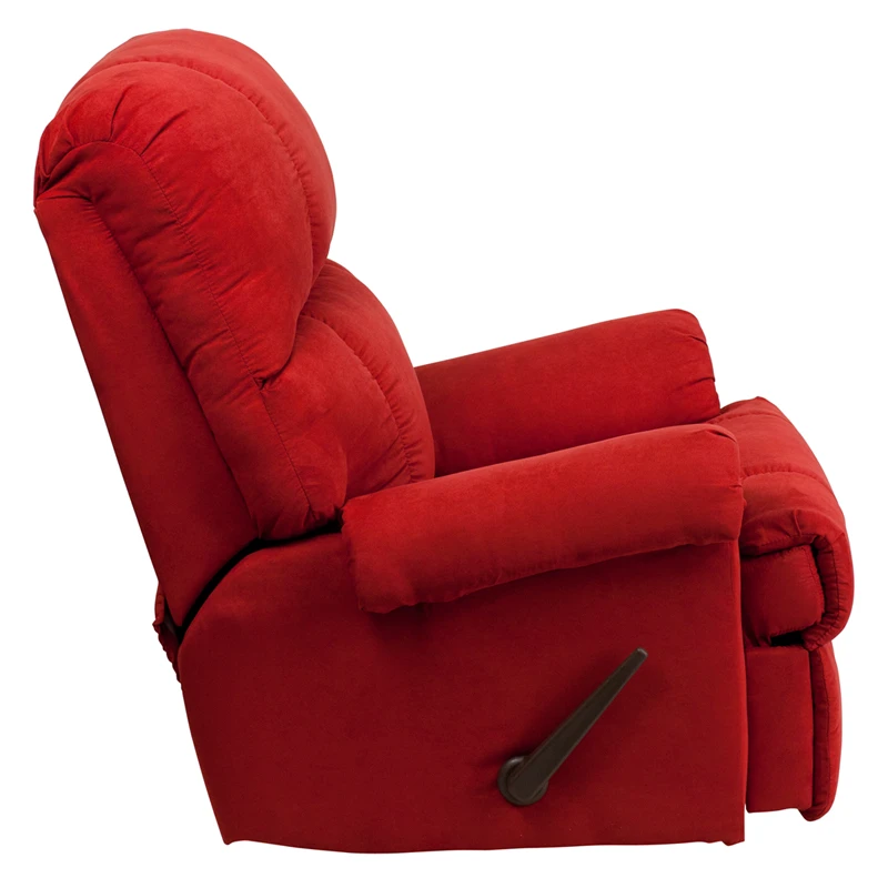 Contemporary Flatsuede Red Rock Microfiber Rocker Recliner - By Flash Furniture - Madison Seating 4 Contemporary Flatsuede Red Rock Microfiber Rocker Recliner - By Flash Furniture - Madison Seating - Image 2