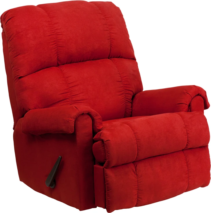 Contemporary Flatsuede Red Rock Microfiber Rocker Recliner - By Flash Furniture - Madison Seating 3 Contemporary Flatsuede Red Rock Microfiber Rocker Recliner - By Flash Furniture - Madison Seating