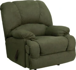 Contemporary Glacier Olive Microfiber Chaise Rocker Recliner - By Flash Furniture - Madison Seating