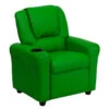 Contemporary Green Vinyl Kids Recliner With Cup Holder And Headrest - By Flash Furniture - Madison Seating -Furniture Sales Store Contemporary Green Vinyl Kids Recliner with Cup Holder and Headrest by Flash Furniture