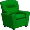 Contemporary Green Vinyl Kids Recliner With Cup Holder - By Flash Furniture - Madison Seating -Furniture Sales Store Contemporary Green Vinyl Kids Recliner with Cup Holder by Flash Furniture