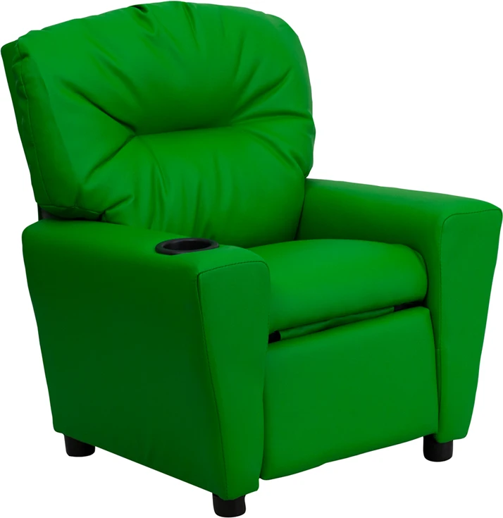 Contemporary Green Vinyl Kids Recliner With Cup Holder - By Flash Furniture - Madison Seating 3 Contemporary Green Vinyl Kids Recliner With Cup Holder - By Flash Furniture - Madison Seating