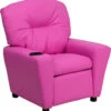 Contemporary Hot Pink Vinyl Kids Recliner With Cup Holder - By Flash Furniture - Madison Seating -Furniture Sales Store Contemporary Hot Pink Vinyl Kids Recliner with Cup Holder by Flash Furniture