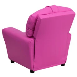 Contemporary Hot Pink Vinyl Kids Recliner With Cup Holder - By Flash Furniture - Madison Seating -Furniture Sales Store Contemporary Hot Pink Vinyl Kids Recliner with Cup Holder by Flash Furniture 2