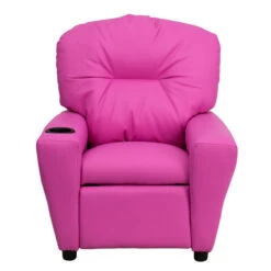 Contemporary Hot Pink Vinyl Kids Recliner With Cup Holder - By Flash Furniture - Madison Seating -Furniture Sales Store Contemporary Hot Pink Vinyl Kids Recliner with Cup Holder by Flash Furniture 3