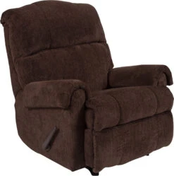 Contemporary Kelly Chocolate Super Soft Textured Microfiber Rocker Recliner By Flash Furniture - Madison Seating