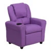 Contemporary Lavender Vinyl Kids Recliner With Cup Holder And Headrest - By Flash Furniture - Madison Seating -Furniture Sales Store Contemporary Lavender Vinyl Kids Recliner with Cup Holder and Headrest by Flash Furniture