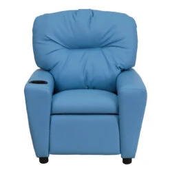 Contemporary Light Blue Vinyl Kids Recliner With Cup Holder - By Flash Furniture - Madison Seating -Furniture Sales Store Contemporary Light Blue Vinyl Kids Recliner with Cup Holder by Flash Furniture 3