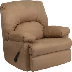 Contemporary Montana Latte Microfiber Suede Rocker Recliner - By Flash Furniture - Madison Seating