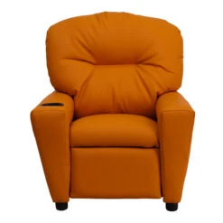 Contemporary Orange Vinyl Kids Recliner With Cup Holder - By Flash Furniture - Madison Seating -Furniture Sales Store Contemporary Orange Vinyl Kids Recliner with Cup Holder by Flash Furniture 3