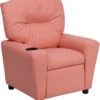 Contemporary Pink Vinyl Kids Recliner With Cup Holder - By Flash Furniture - Madison Seating