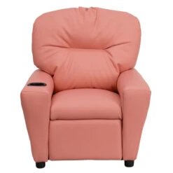 Contemporary Pink Vinyl Kids Recliner With Cup Holder - By Flash Furniture - Madison Seating -Furniture Sales Store Contemporary Pink Vinyl Kids Recliner with Cup Holder by Flash Furniture 3