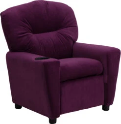 Contemporary Purple Microfiber Kids Recliner With Cup Holder - By Flash Furniture - Madison Seating