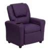Contemporary Purple Vinyl Kids Recliner With Cup Holder And Headrest - By Flash Furniture - Madison Seating -Furniture Sales Store Contemporary Purple Vinyl Kids Recliner with Cup Holder and Headrest by Flash Furniture