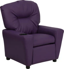 Contemporary Purple Vinyl Kids Recliner With Cup Holder - By Flash Furniture - Madison Seating