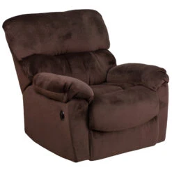 Contemporary Sharpei Chocolate Microfiber Power Recliner With Push Button - By Flash Furniture - Madison Seating