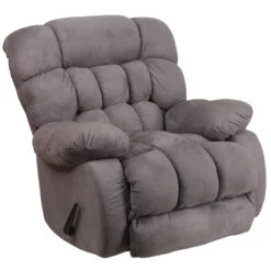 Contemporary Softsuede Graphite Microfiber Rocker Recliner - By Flash Furniture - Madison Seating