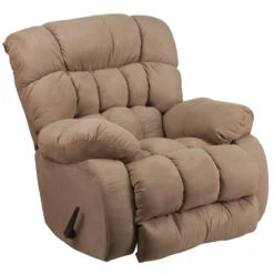 Contemporary Softsuede Taupe Microfiber Rocker Recliner - By Flash Furniture - Madison Seating