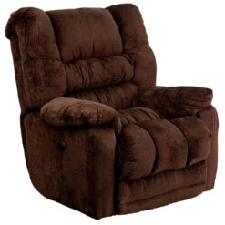 Contemporary Temptation Mahogany Microfiber Power Recliner With Push Button - By Flash Furniture - Madison Seating