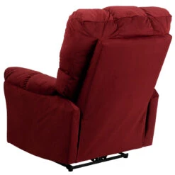 Contemporary Top Hat Berry Microfiber Power Recliner With Push Button - By Flash Furniture - Madison Seating -Furniture Sales Store Contemporary Top Hat Berry Microfiber Power Recliner with Push Button by Flash Furniture 2