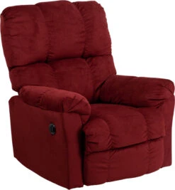 Contemporary Top Hat Berry Microfiber Power Recliner With Push Button - By Flash Furniture - Madison Seating