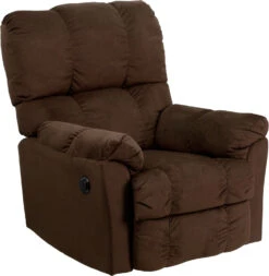 Contemporary Top Hat Chocolate Microfiber Power Recliner With Push Button - By Flash Furniture - Madison Seating