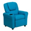 Contemporary Turquoise Vinyl Kids Recliner With Cup Holder And Headrest - By Flash Furniture - Madison Seating -Furniture Sales Store Contemporary Turquoise Vinyl Kids Recliner with Cup Holder and Headrest by Flash Furniture