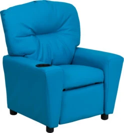 Contemporary Turquoise Vinyl Kids Recliner With Cup Holder - By Flash Furniture - Madison Seating