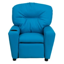 Contemporary Turquoise Vinyl Kids Recliner With Cup Holder - By Flash Furniture - Madison Seating -Furniture Sales Store Contemporary Turquoise Vinyl Kids Recliner with Cup Holder by Flash Furniture 3