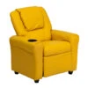 Contemporary Yellow Vinyl Kids Recliner With Cup Holder And Headrest - By Flash Furniture - Madison Seating -Furniture Sales Store Contemporary Yellow Vinyl Kids Recliner with Cup Holder and Headrest by Flash Furniture