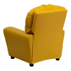 Contemporary Yellow Vinyl Kids Recliner With Cup Holder - By Flash Furniture - Madison Seating -Furniture Sales Store Contemporary Yellow Vinyl Kids Recliner with Cup Holder by Flash Furniture 2
