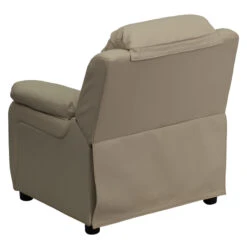 Deluxe Padded Contemporary Beige Vinyl Kids Recliner With Storage Arms - By Flash Furniture - Madison Seating -Furniture Sales Store Deluxe Padded Contemporary Beige Vinyl Kids Recliner with Storage Arms by Flash Furniture 2