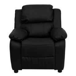 Deluxe Padded Contemporary Black Leather Kids Recliner With Storage Arms - By Flash Furniture - Madison Seating -Furniture Sales Store Deluxe Padded Contemporary Black Leather Kids Recliner with Storage Arms by Flash Furniture 3