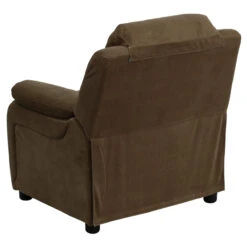 Deluxe Padded Contemporary Brown Microfiber Kids Recliner With Storage Arms - By Flash Furniture - Madison Seating -Furniture Sales Store Deluxe Padded Contemporary Brown Microfiber Kids Recliner with Storage Arms by Flash Furniture 2