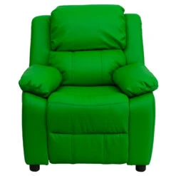 Deluxe Padded Contemporary Green Vinyl Kids Recliner With Storage Arms - By Flash Furniture - Madison Seating -Furniture Sales Store Deluxe Padded Contemporary Green Vinyl Kids Recliner with Storage Arms by Flash Furniture 3