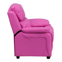 Deluxe Padded Contemporary Hot Pink Vinyl Kids Recliner With Storage Arms - By Flash Furniture - Madison Seating -Furniture Sales Store Deluxe Padded Contemporary Hot Pink Vinyl Kids Recliner with Storage Arms by Flash Furniture 1
