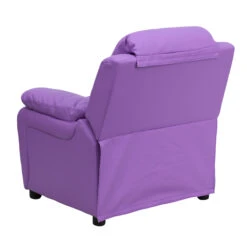 Deluxe Padded Contemporary Lavender Vinyl Kids Recliner With Storage Arms - By Flash Furniture - Madison Seating -Furniture Sales Store Deluxe Padded Contemporary Lavender Vinyl Kids Recliner with Storage Arms by Flash Furniture 2