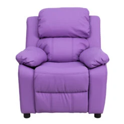 Deluxe Padded Contemporary Lavender Vinyl Kids Recliner With Storage Arms - By Flash Furniture - Madison Seating -Furniture Sales Store Deluxe Padded Contemporary Lavender Vinyl Kids Recliner with Storage Arms by Flash Furniture 3