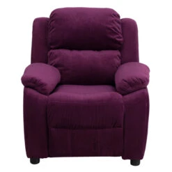 Deluxe Padded Contemporary Purple Microfiber Kids Recliner With Storage Arms - By Flash Furniture - Madison Seating -Furniture Sales Store Deluxe Padded Contemporary Purple Microfiber Kids Recliner with Storage Arms by Flash Furniture 3