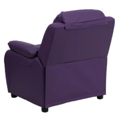 Deluxe Padded Contemporary Purple Vinyl Kids Recliner With Storage Arms - By Flash Furniture - Madison Seating -Furniture Sales Store Deluxe Padded Contemporary Purple Vinyl Kids Recliner with Storage Arms by Flash Furniture 2