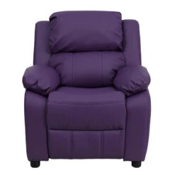 Deluxe Padded Contemporary Purple Vinyl Kids Recliner With Storage Arms - By Flash Furniture - Madison Seating -Furniture Sales Store Deluxe Padded Contemporary Purple Vinyl Kids Recliner with Storage Arms by Flash Furniture 3