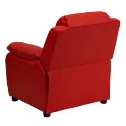 Deluxe Padded Contemporary Red Vinyl Kids Recliner With Storage Arms - By Flash Furniture - Madison Seating -Furniture Sales Store Deluxe Padded Contemporary Red Vinyl Kids Recliner with Storage Arms by Flash Furniture 2