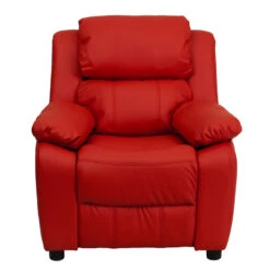 Deluxe Padded Contemporary Red Vinyl Kids Recliner With Storage Arms - By Flash Furniture - Madison Seating -Furniture Sales Store Deluxe Padded Contemporary Red Vinyl Kids Recliner with Storage Arms by Flash Furniture 3