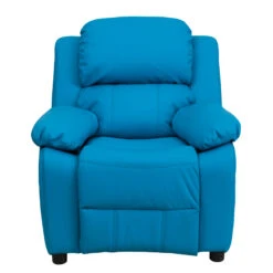Deluxe Padded Contemporary Turquoise Vinyl Kids Recliner With Storage Arms - By Flash Furniture - Madison Seating -Furniture Sales Store Deluxe Padded Contemporary Turquoise Vinyl Kids Recliner with Storage Arms by Flash Furniture 3